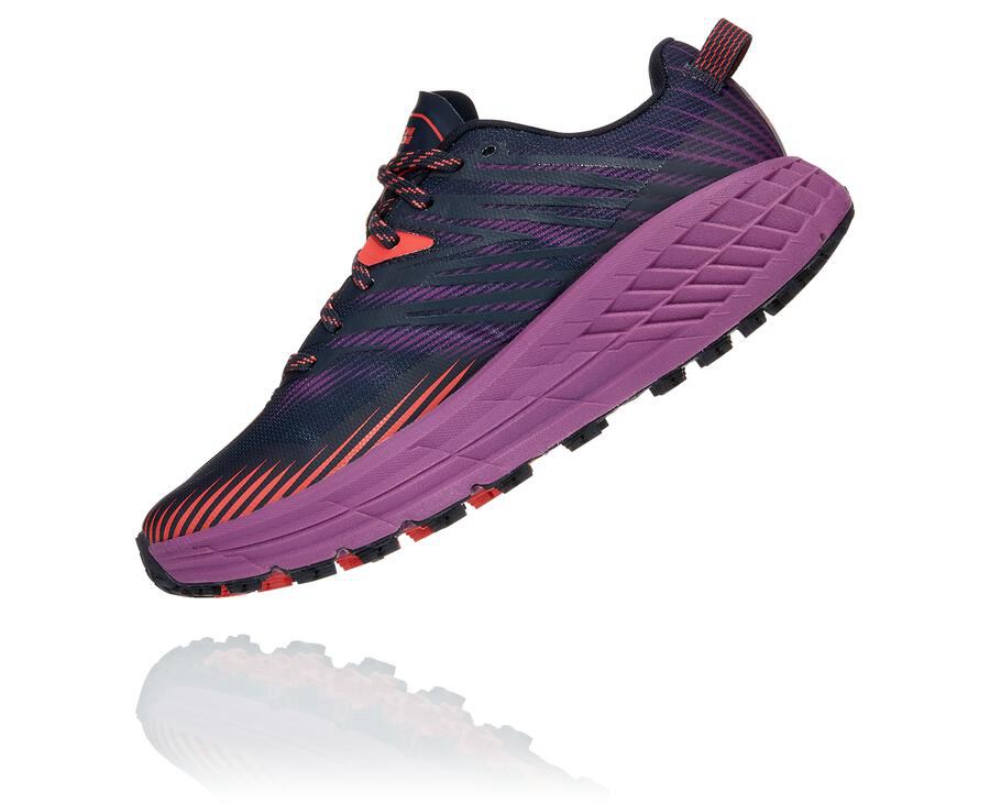 Hoka One One Speedgoat 4 Trailskor Dam - Marinblå - MJGDB-8640